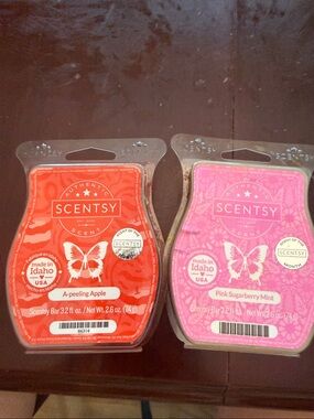 Scentsy Wax Bar Duo - Red & Pink A-peeling Apple and Pink Sugarberry Mint
